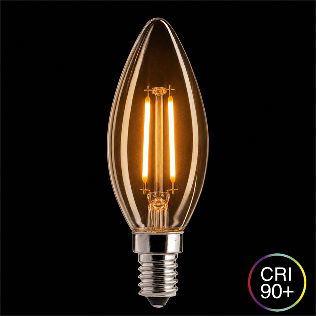 WARM GLOW kronljus klar E14 2W 2100K dimbar