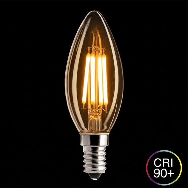 WARM GLOW kronljus klar E14 2W 2100K dimbar