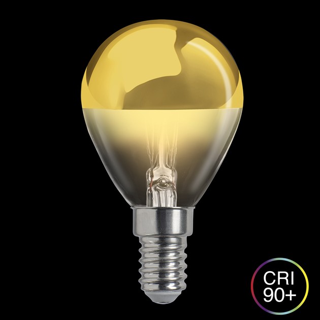 HIDDEN LIGHT toppförspeglad klot guld E14 4W 2700K dimbar