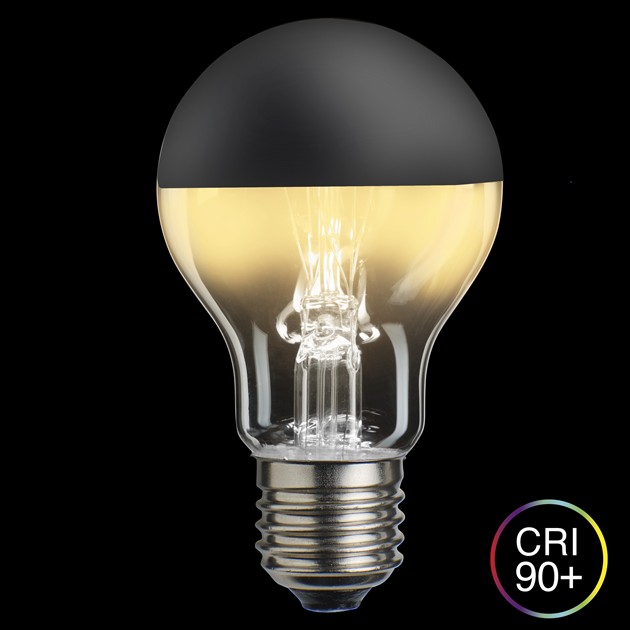 HIDDEN LIGHT toppförspeglad normal svart E27 4W 2700K dimbar