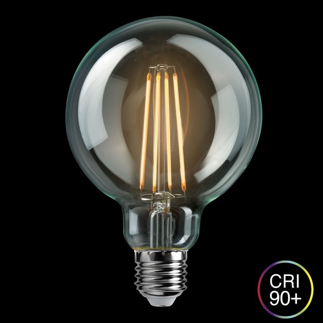 UNI-LEDISON glob 100mm klar E27 7,5W 2200K dimbar