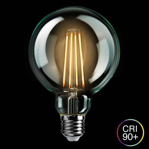 Glob 100mm klar E27 8W 2200-2700K dim to warm