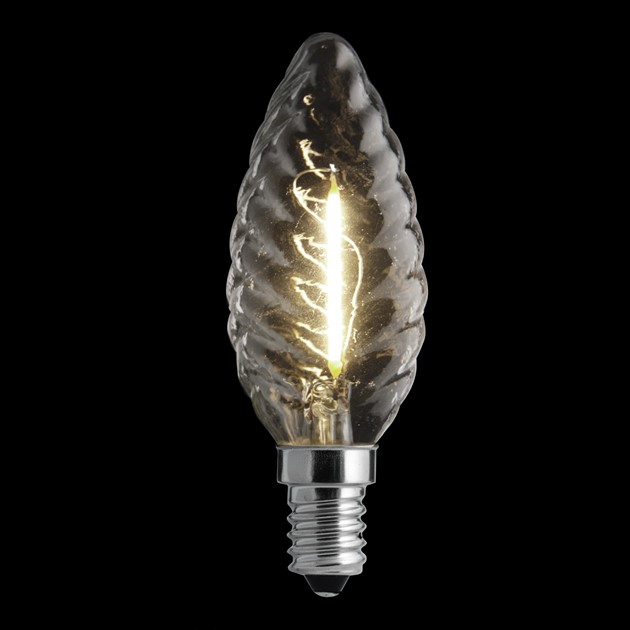 UNI-LEDISON kronljus vriden klar E14 1W 2700K