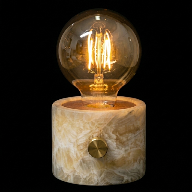 MARBLE battery lamp base beige silk
