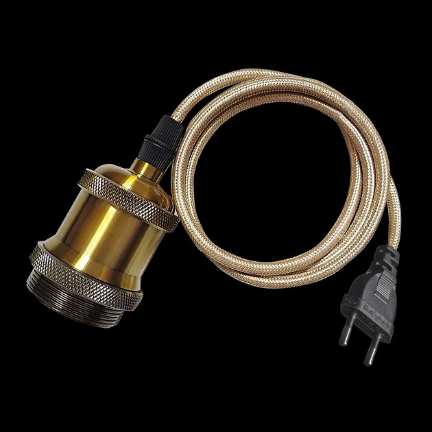 Upphäng antique gold 3,5 m textilkabel