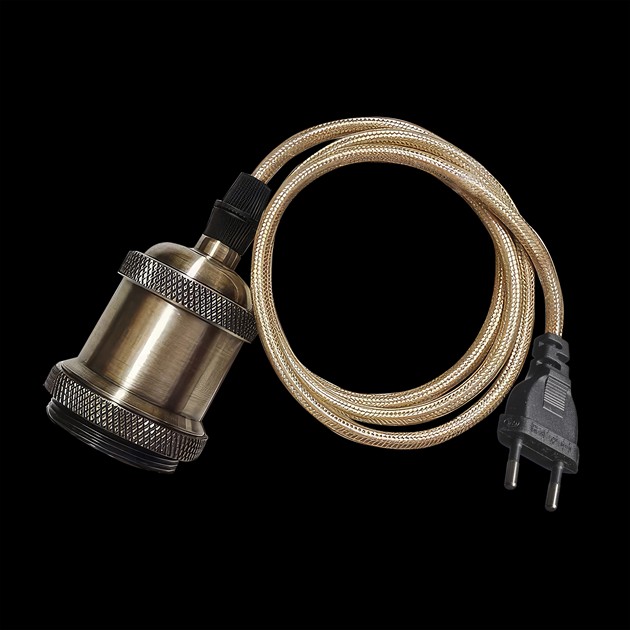 Upphäng antique brass 3,5 m textilkabel