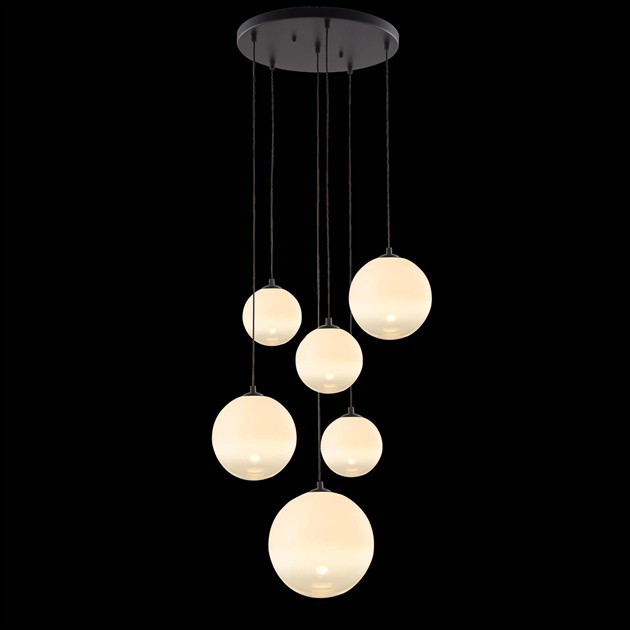 GRAPPO taklampa 6 glas opal