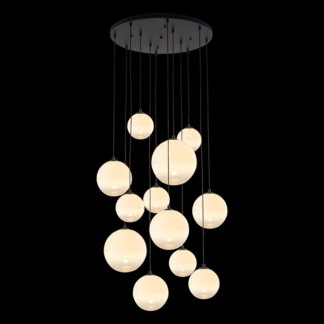 GRAPPO taklampa 12 glas opal