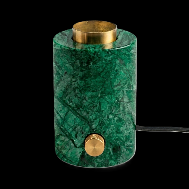 MARBLE bordslampa green marmor silk matt 1,8m textilkabel