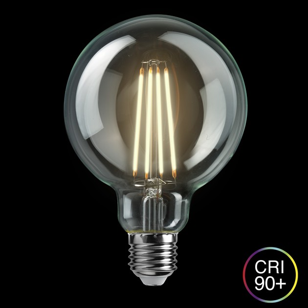 Glob 100mm klar E27 7W 2700K 3-steg dimbar minne