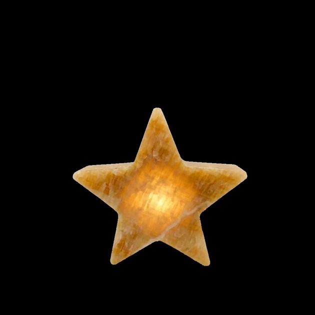 MARBLE S star beige polished äkta marmor bordsljus