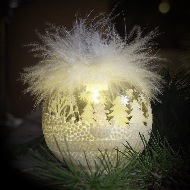 WHITE CHRISTMAS decoration 3-pack LED