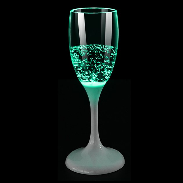 Champagneglas LED grön